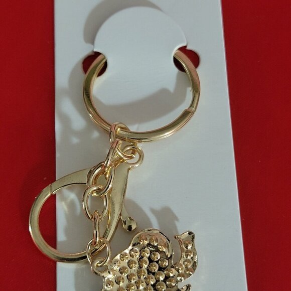 Black White Crystal Elephant Key Ring Bag Charm - Picture 3 of 7